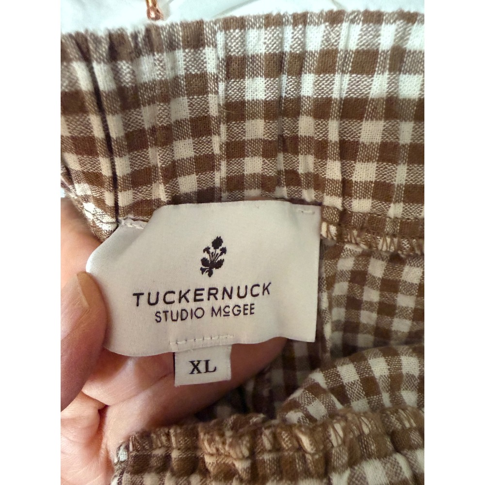 Tuckernuck Studio McGee Gingham Shorts Mocha Cotton Augusta Coastal Cottagecore - Picture 7 of 9